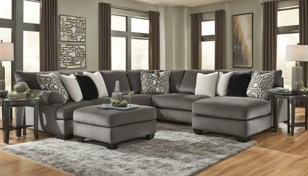 Benchcraft Kumasi Smoke Sofa Sectional with Chaise