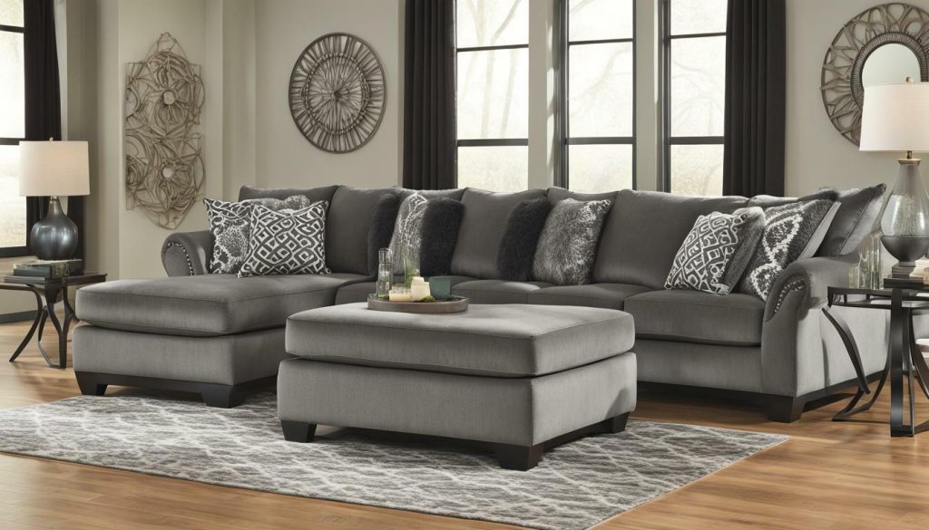 Benchcraft Kumasi Smoke Sofa Sectional with Chaise