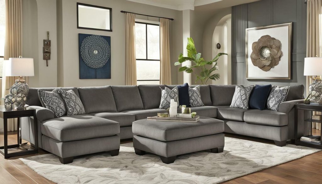 Kumasi-Smoke Sofa Sectional with Chaise