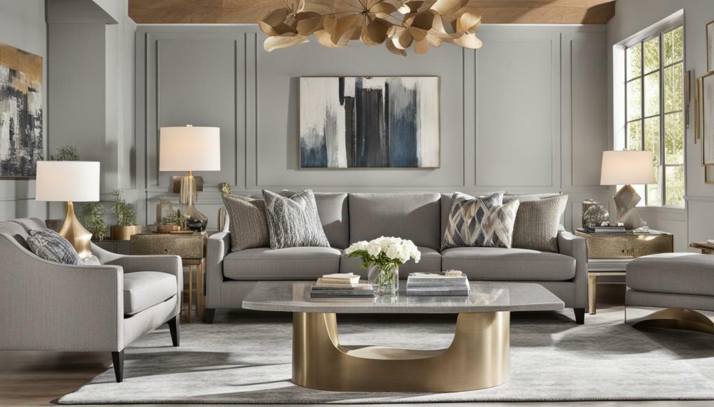 Laurel Gray Sofa in a contemporary living room