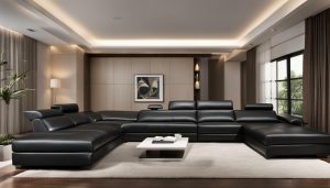 Leather reclining sofa