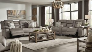 Modern and stylish Grixdale reclining sofa in a living room