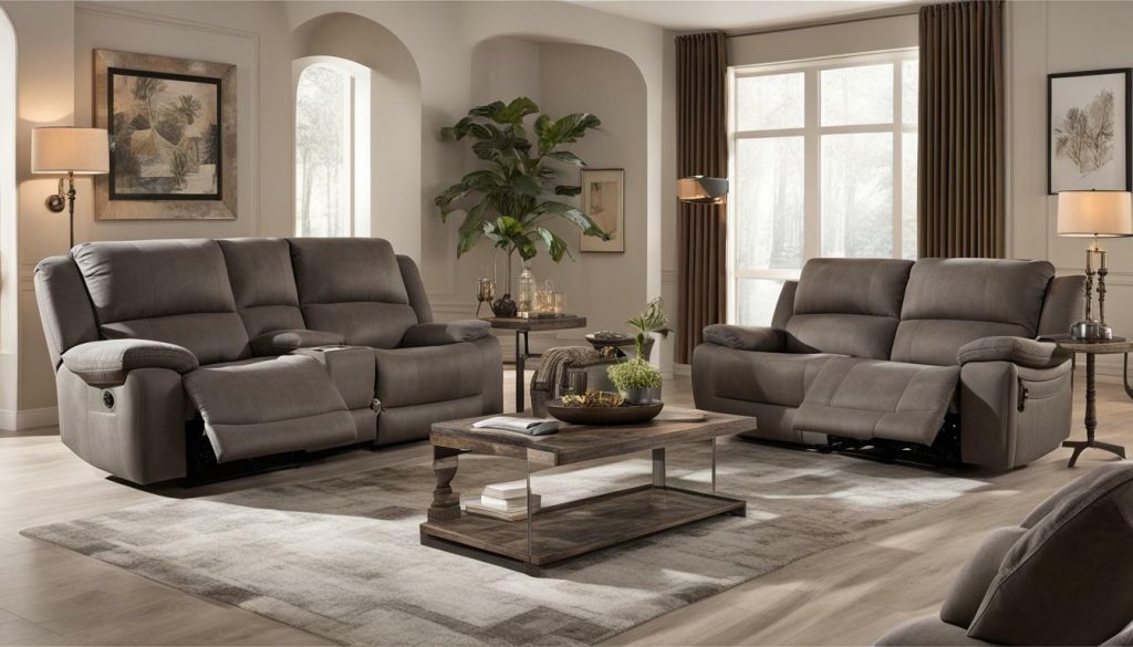 austere manual reclining sofa