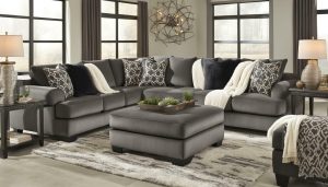 benchcraft kumasi-smoke sofa sectional with chaise