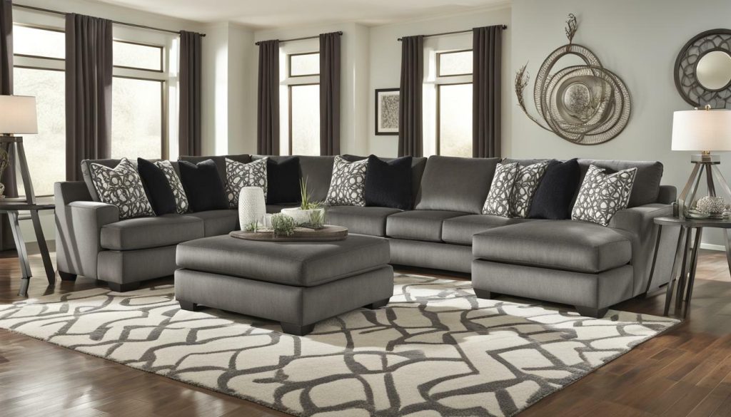 benchcraft kumasi smoke sofa sectional with chaise exquisite design