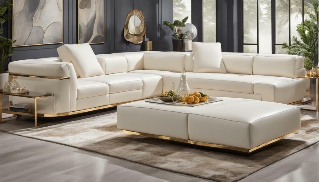 cali pearl modular sofa and ottoman