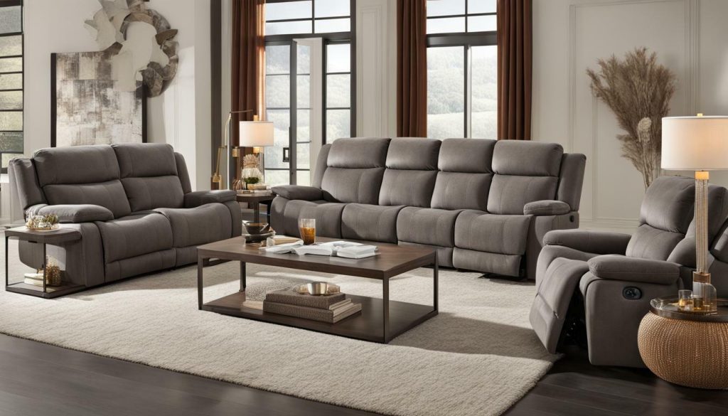 fabric power reclining sofa