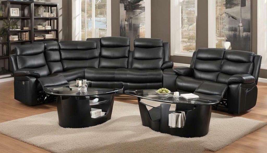 leather recliner black sofa