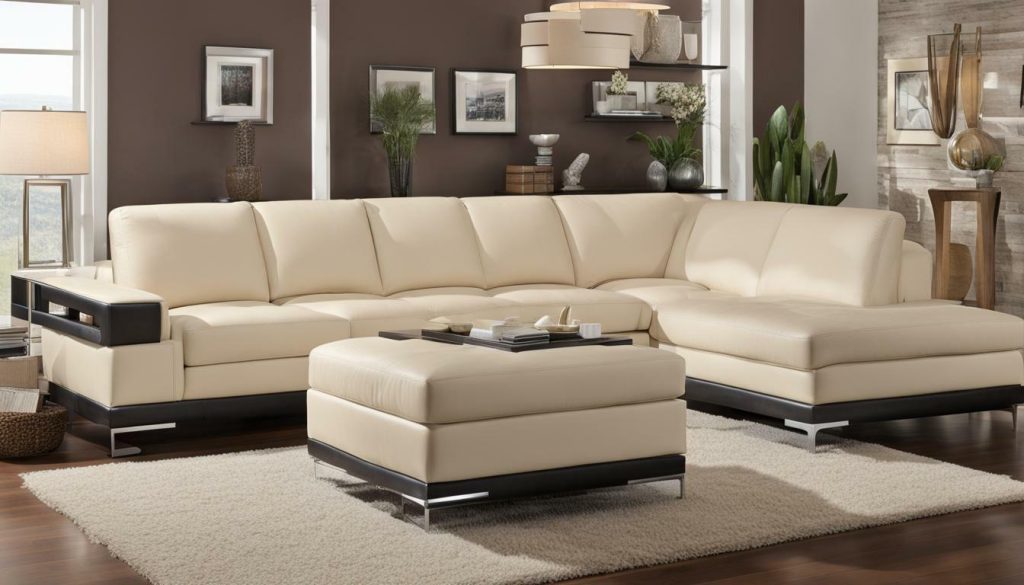 leather sofa with footrest