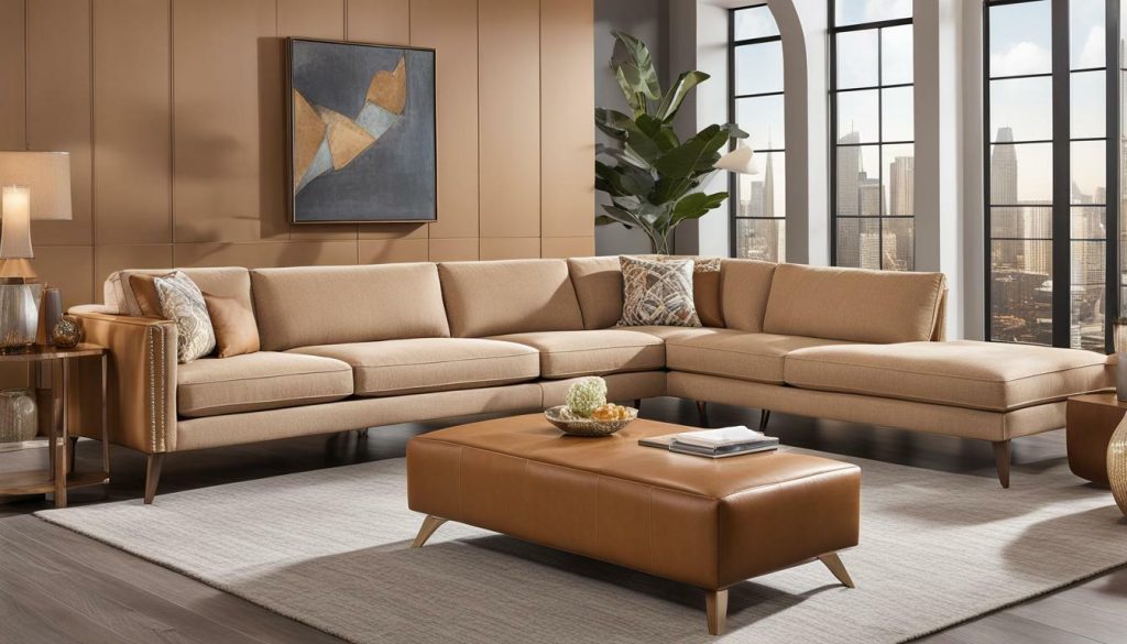 modern caramel sofa