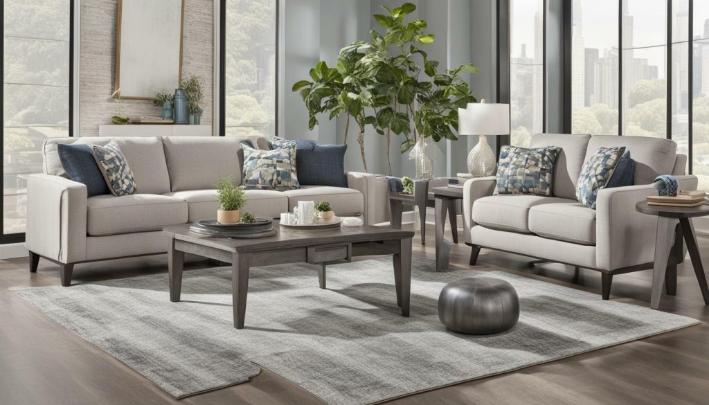 modern sofa and loveseat