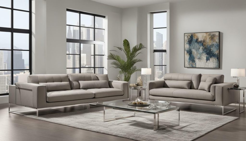 modern sofa and loveseat