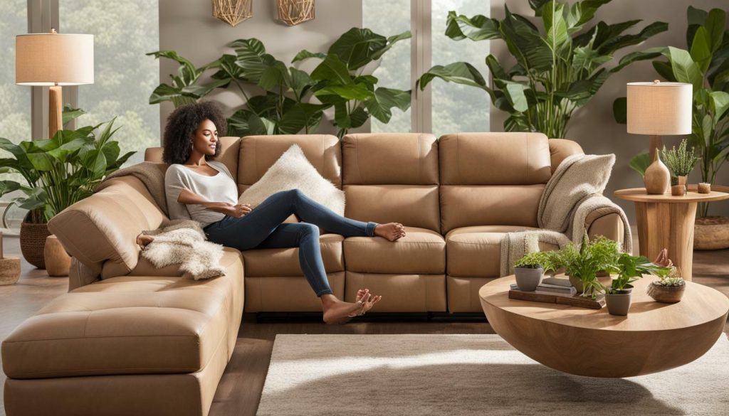 natural reclining sofa