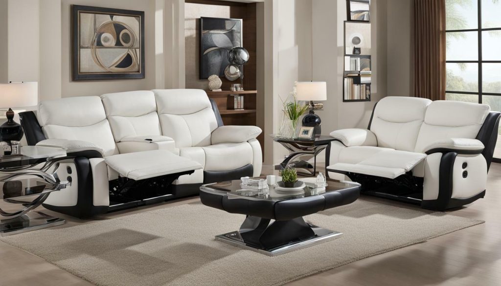 orion black leather reclining sofa