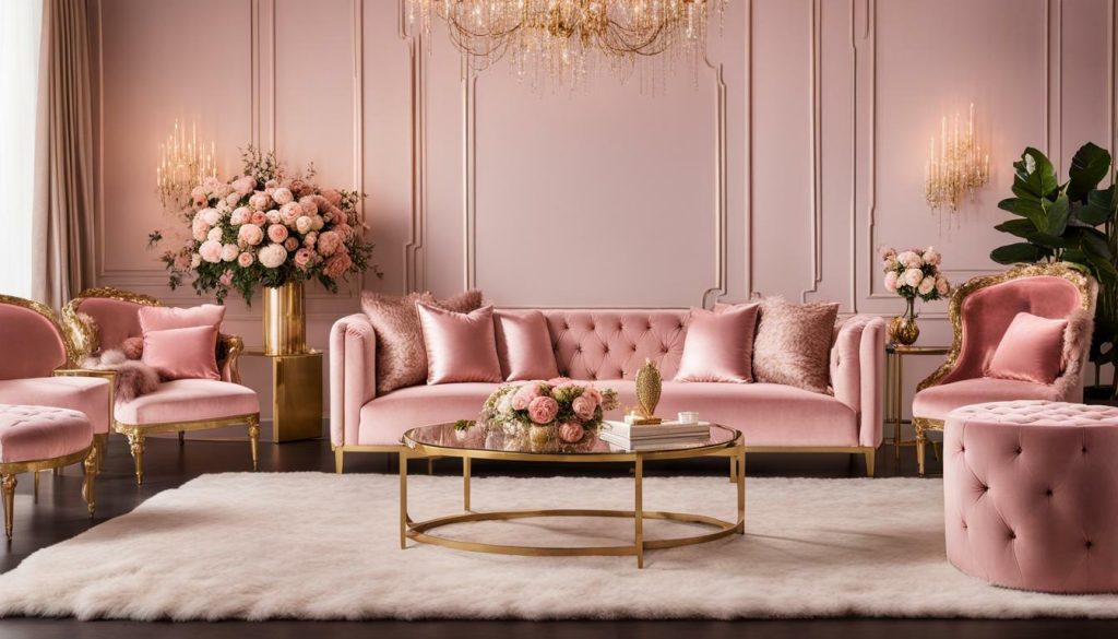 pink Margo sofa rental