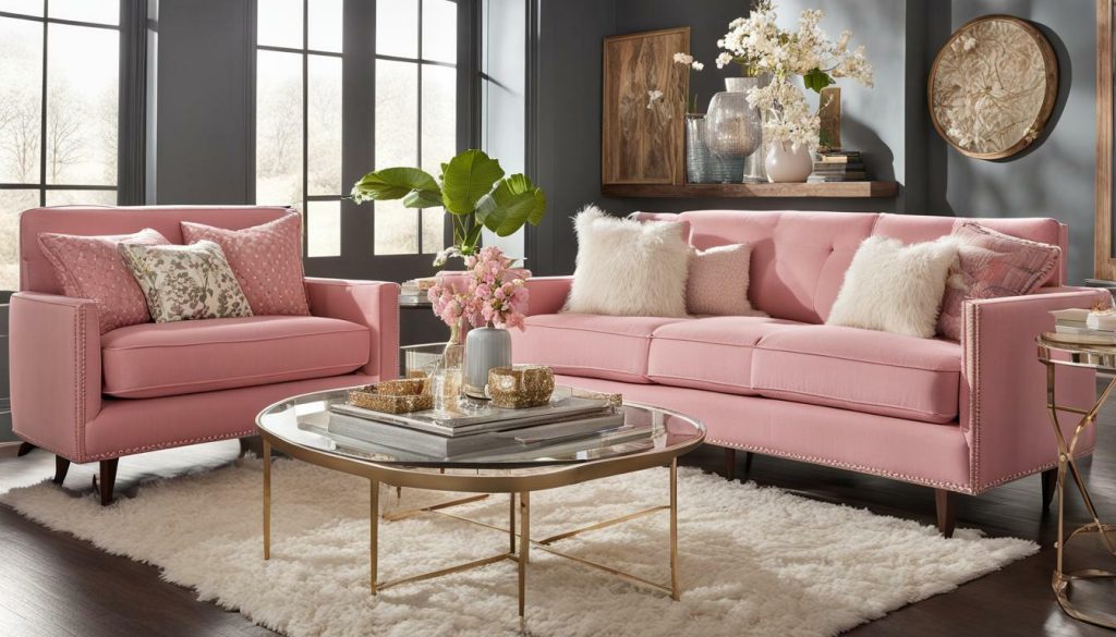 pink margo sofa rental service