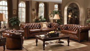 remington chesterfield leather sofa