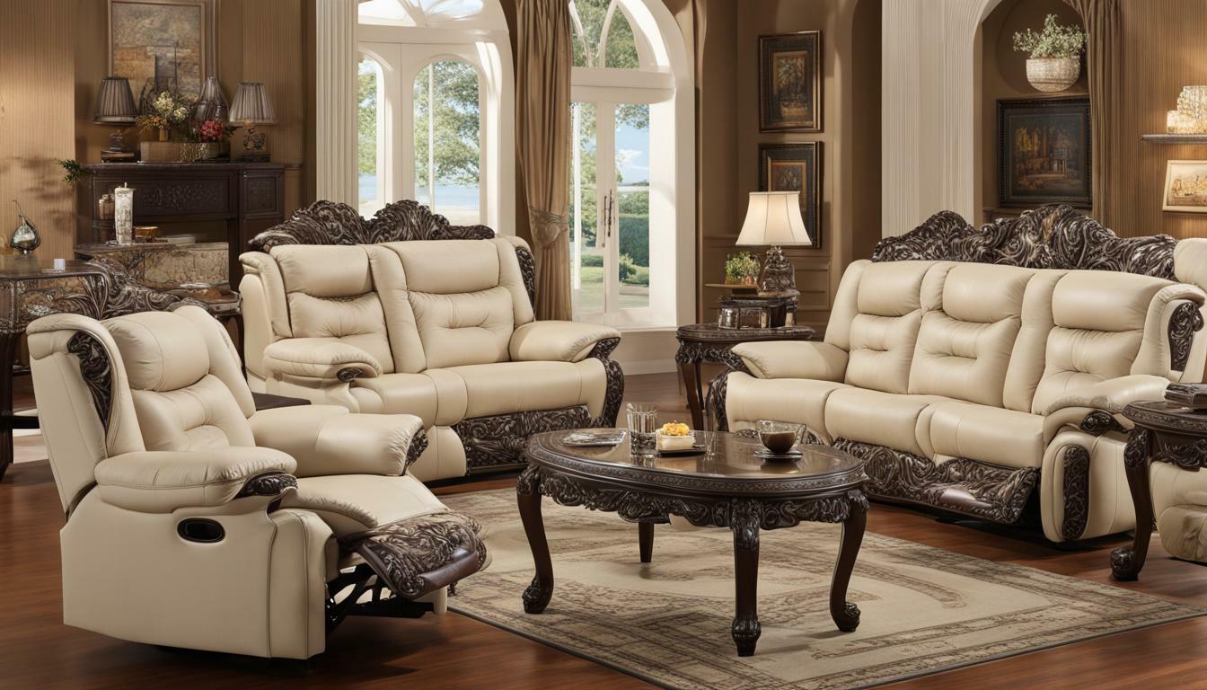 renaissance leather power reclining sofa with drop down table