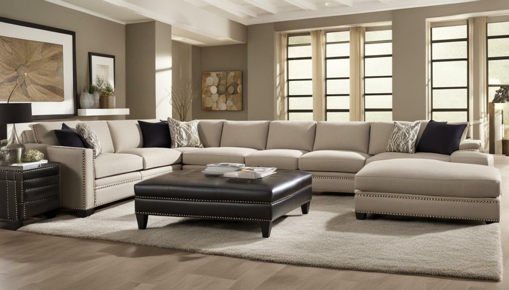 sectional sofa with nailhead trim