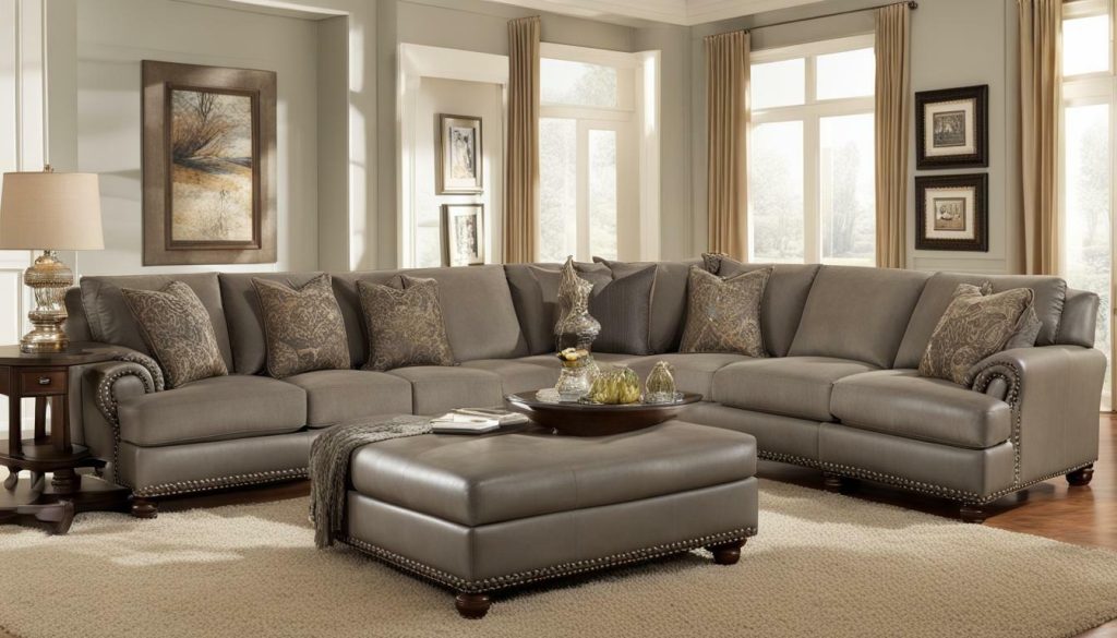 sectional sofa with nailhead trim