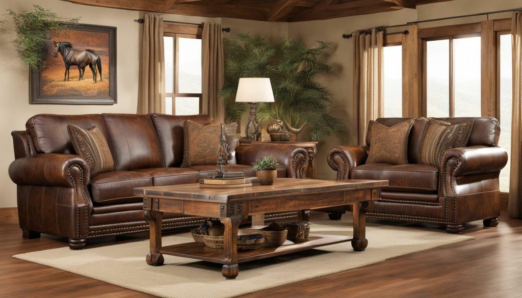 western rustic leather sofa