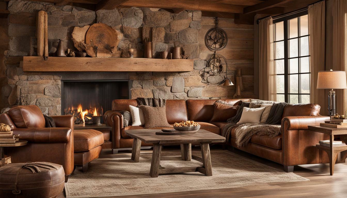 western rustic leather sofa