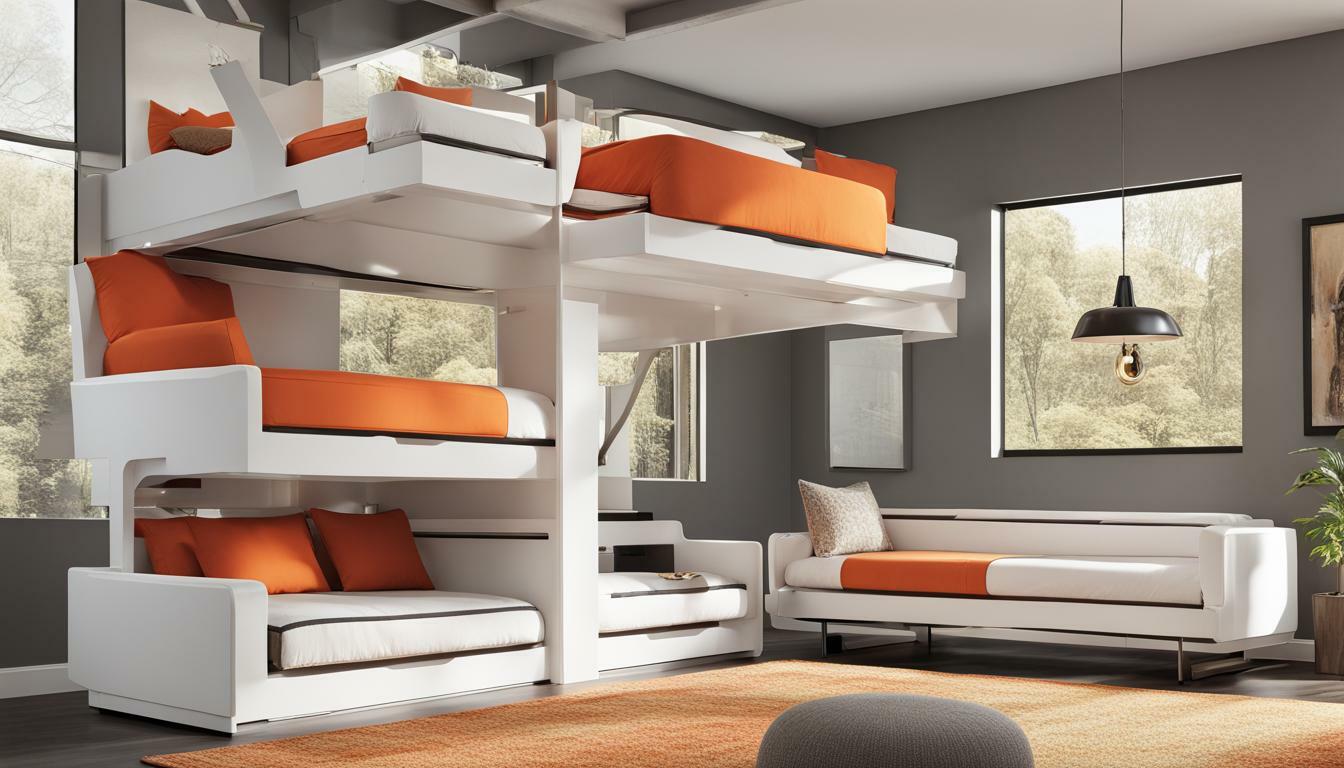 Elevate Bunk Bed Sleeper Sofa in a modern living room