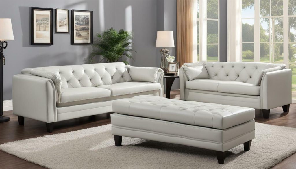 Faux leather convertible sofa