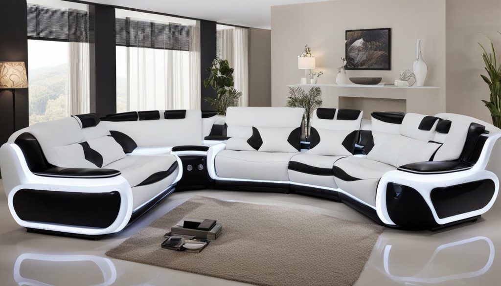 Sofa with LED lights