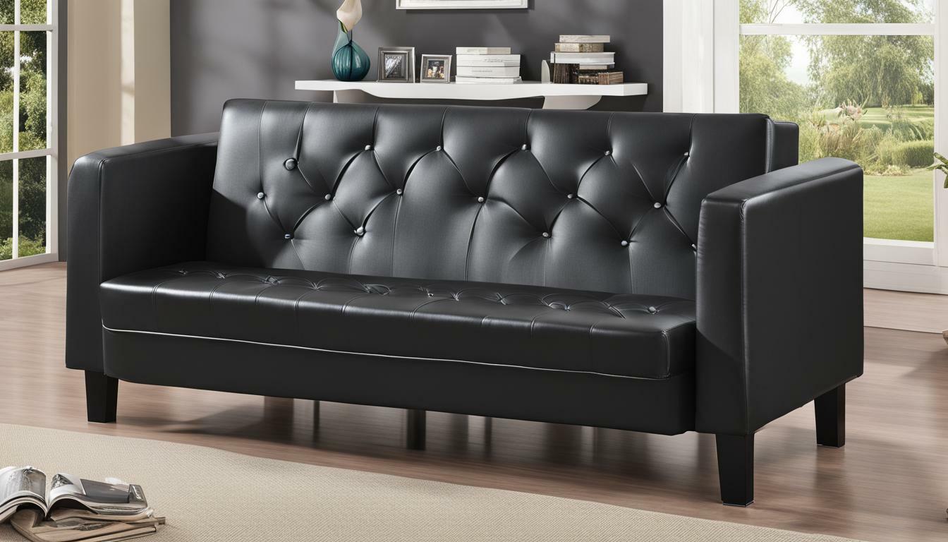 benitez twin 76'' wide faux leather tufted back convertible sofa